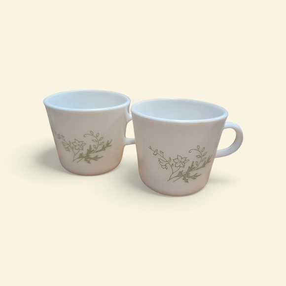 Corningware Cream Mugs with Floral Design - Picture 1 of 5